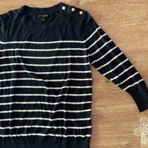 Banana Republic Striped Sweater W/ Button Detail